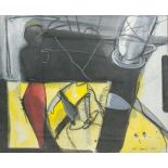 Udo Scheel (1940 Wismar)Komposition, Gouache auf Leinwand, 75 cm x 94 cm, unten rechts 1987