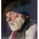 Otto Seitz (1846 München - 1912 ebenda)Porträt eines Herren mit Hut, Öl auf Holz, 10 cm x 8,3 cm,