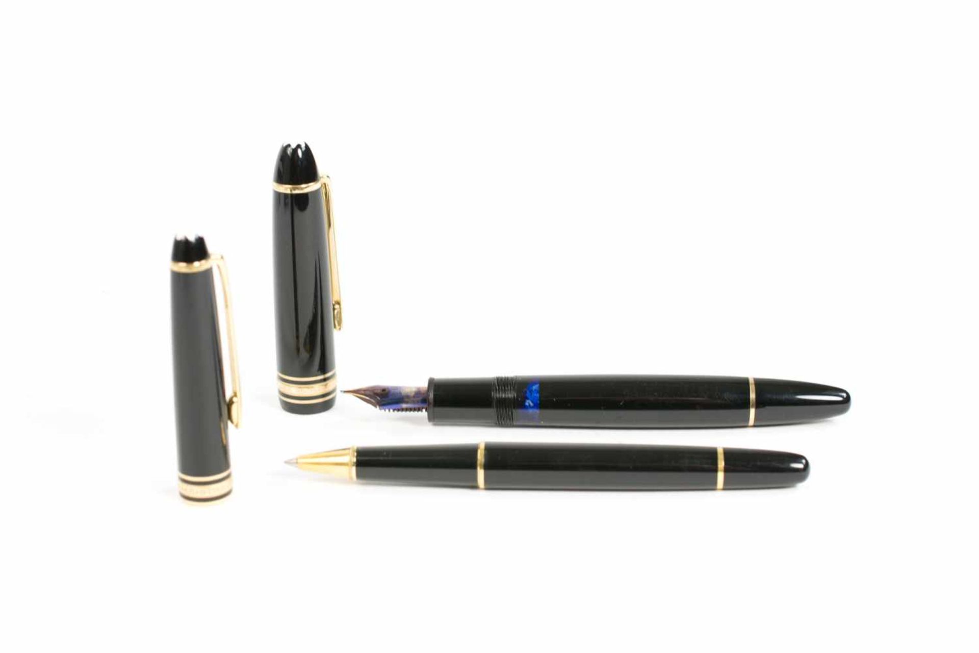 Montblanc Meisterstück 'Le Grand' und RollerballFüllfederhalter 'Nr. 146 Le Grand', Feder 585er Gold