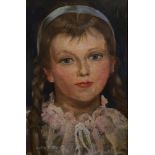 Hella Koch-Zeuthen (1899 Neubukow - unbekannt)Porträt eines Mädchens, Öl auf Holz, 31,5 cm x 21