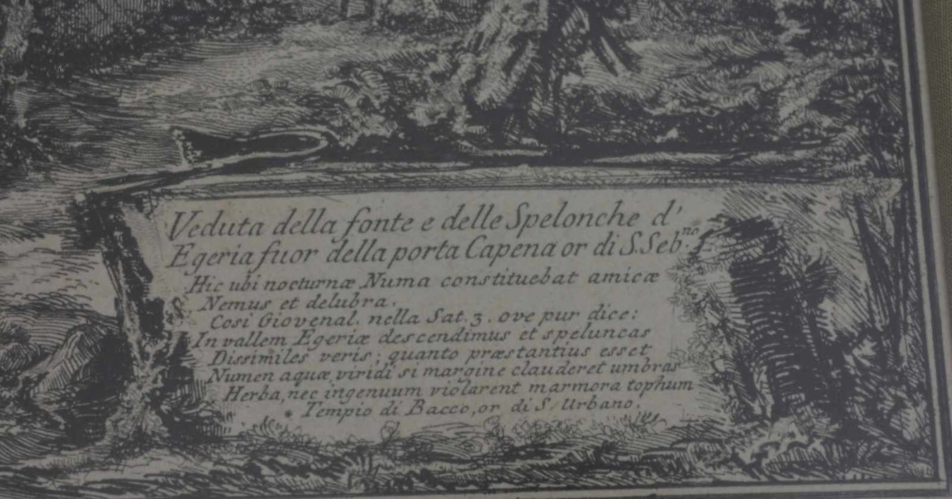 Giovanni Battista Piranesi (1720 Rom - 1778 ebenda)'Veduta della fonte e delle spelonche d'Egeria - Image 2 of 2