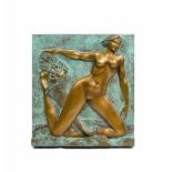 Michael Fuchs (1952 Paris)Unbekleidete Schönheit, Bronze, partiell grün patiniert, Höhe 22 cm,