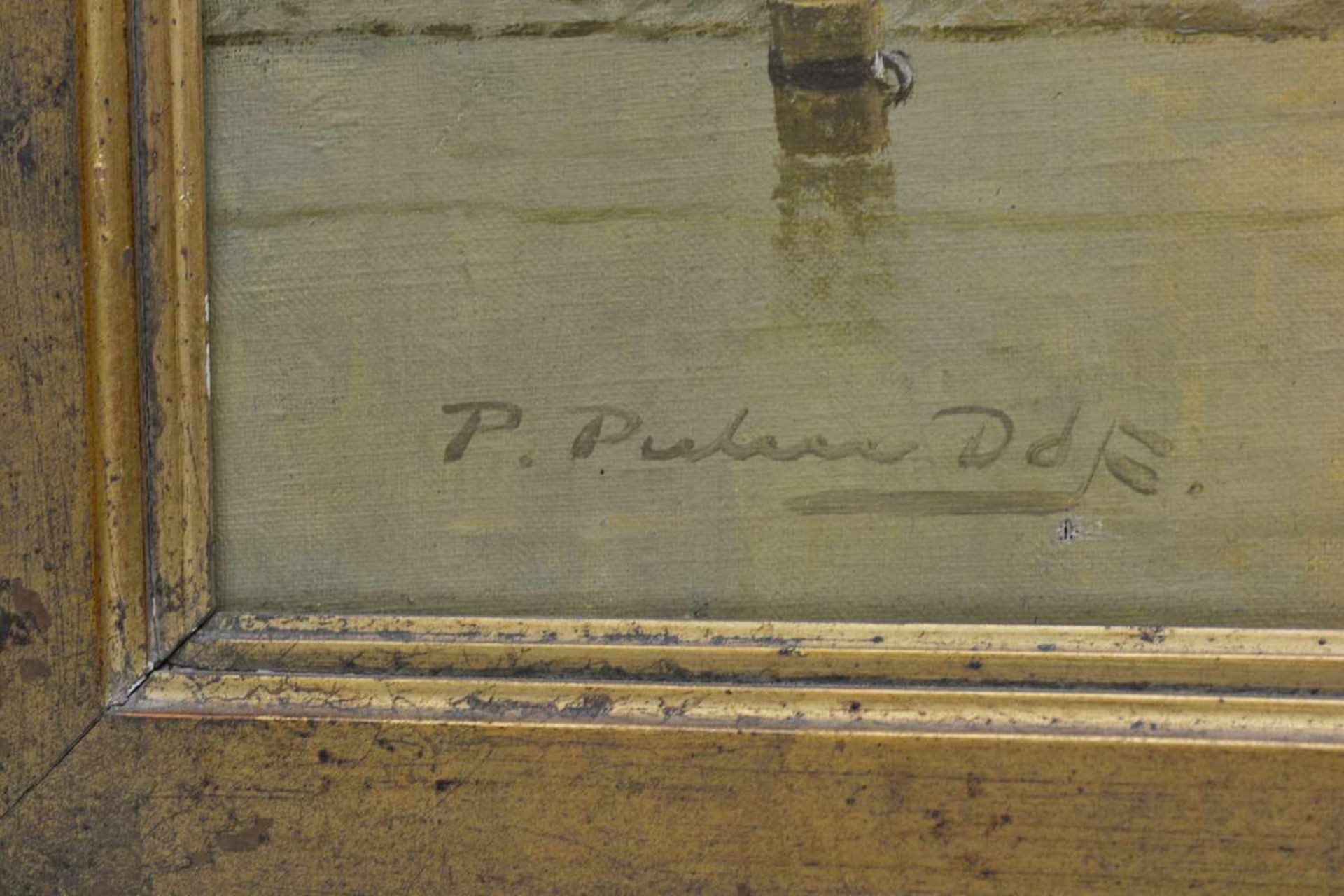 Peter Pulm (1882 Düsseldorf - 1960 ebenda)Holländische Küste, Öl auf Leinwand, 62 cm x 80 cm, - Bild 4 aus 4