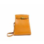 Hermès Umhängetasche 'Kelly Sport MM'Paris, hellbraunes Epsom-Leder, innen hellbraunes Glattleder,