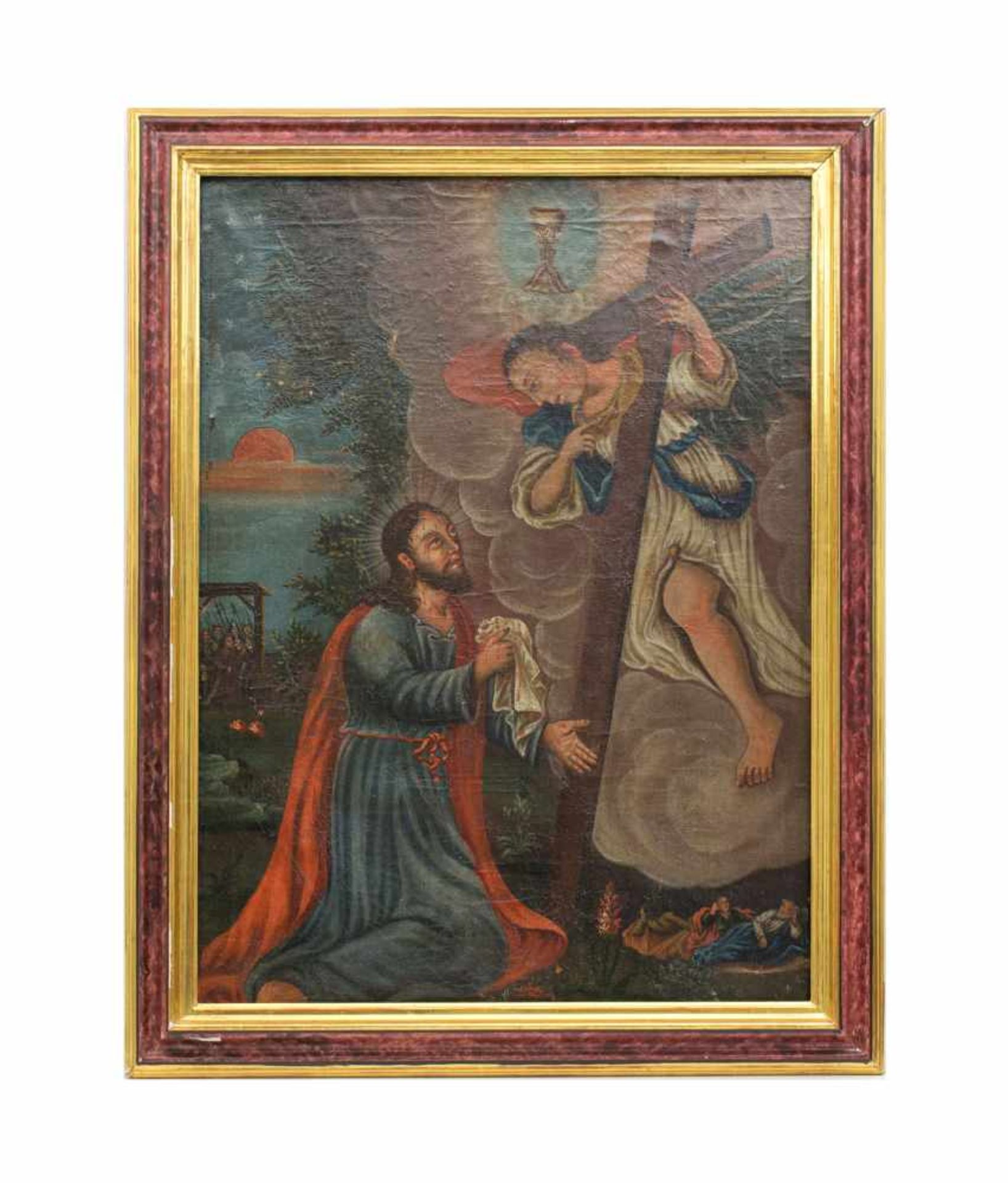 Künstler (18. Jh.)Jesus Christus am Ölberg, Öl auf Leinwand auf Platte, 92 cm x 66 cm, - Image 3 of 4