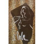 Sigmar Polke (1941 Oels - 2010 Köln) (F)'Frau vor Spiegel', Farboffsetdruck auf Papier, 14 cm x 8,