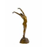 Axel Ebbe (1868 Hököpinge - 1941 ebenda)Solrose, Bronze, Höhe 36,5 cm, in der Plinthe bezeichnet und