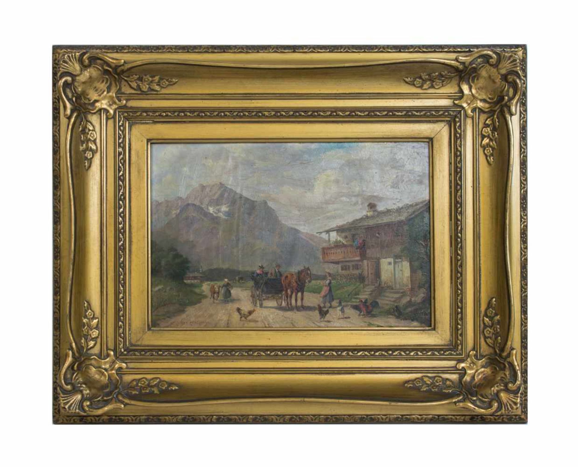 Ludwig Müller-Cornelius (1864 München - 1946 ebenda)Kutschfahrt, Öl auf Platte, 20,3 cm x 30 cm, - Image 2 of 4