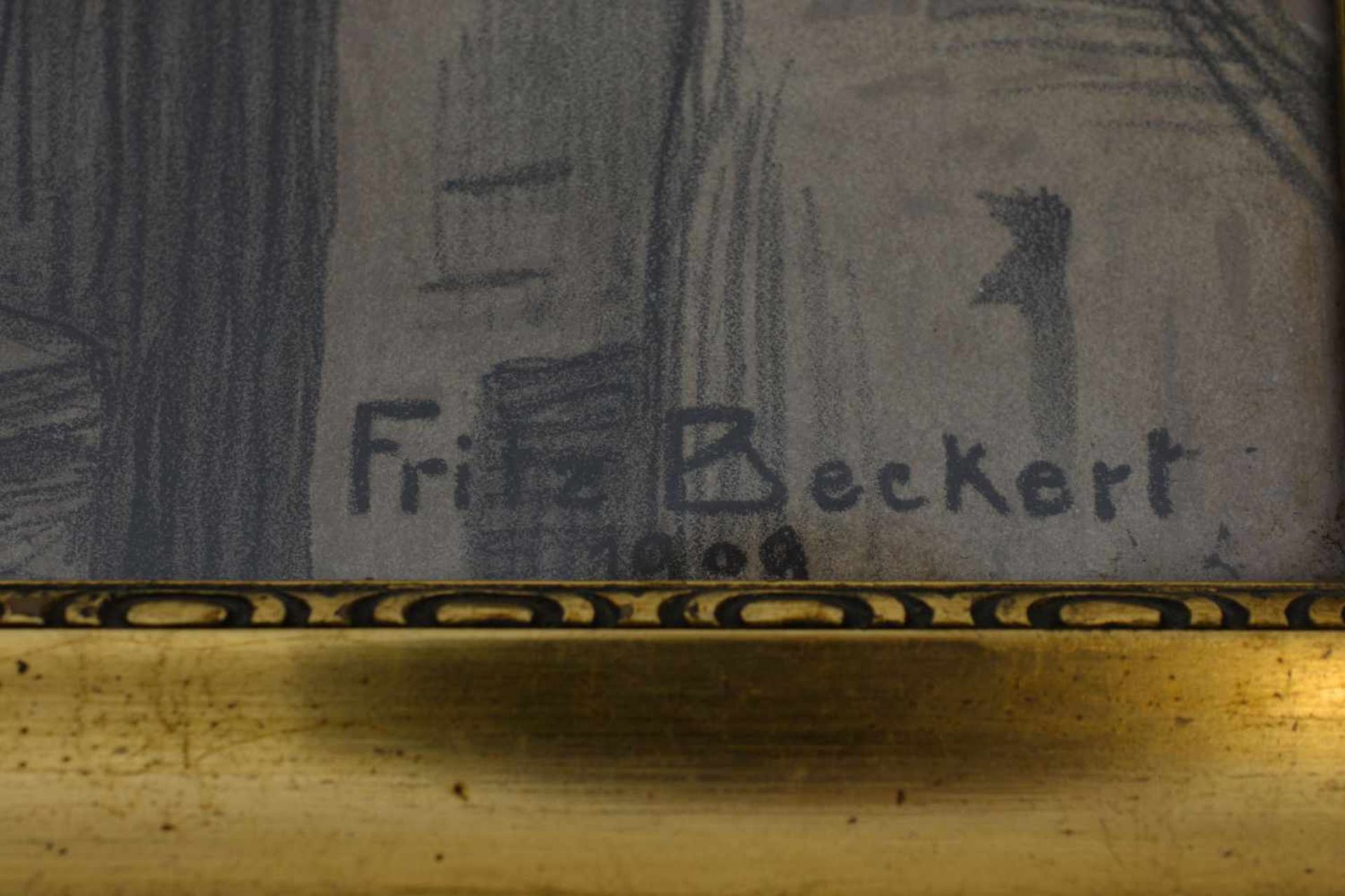Fritz Beckert (1877 Leipzig - 1962 Dresden)Meißen - Blick auf die Frauenkirche, Farblithografie - Image 2 of 2
