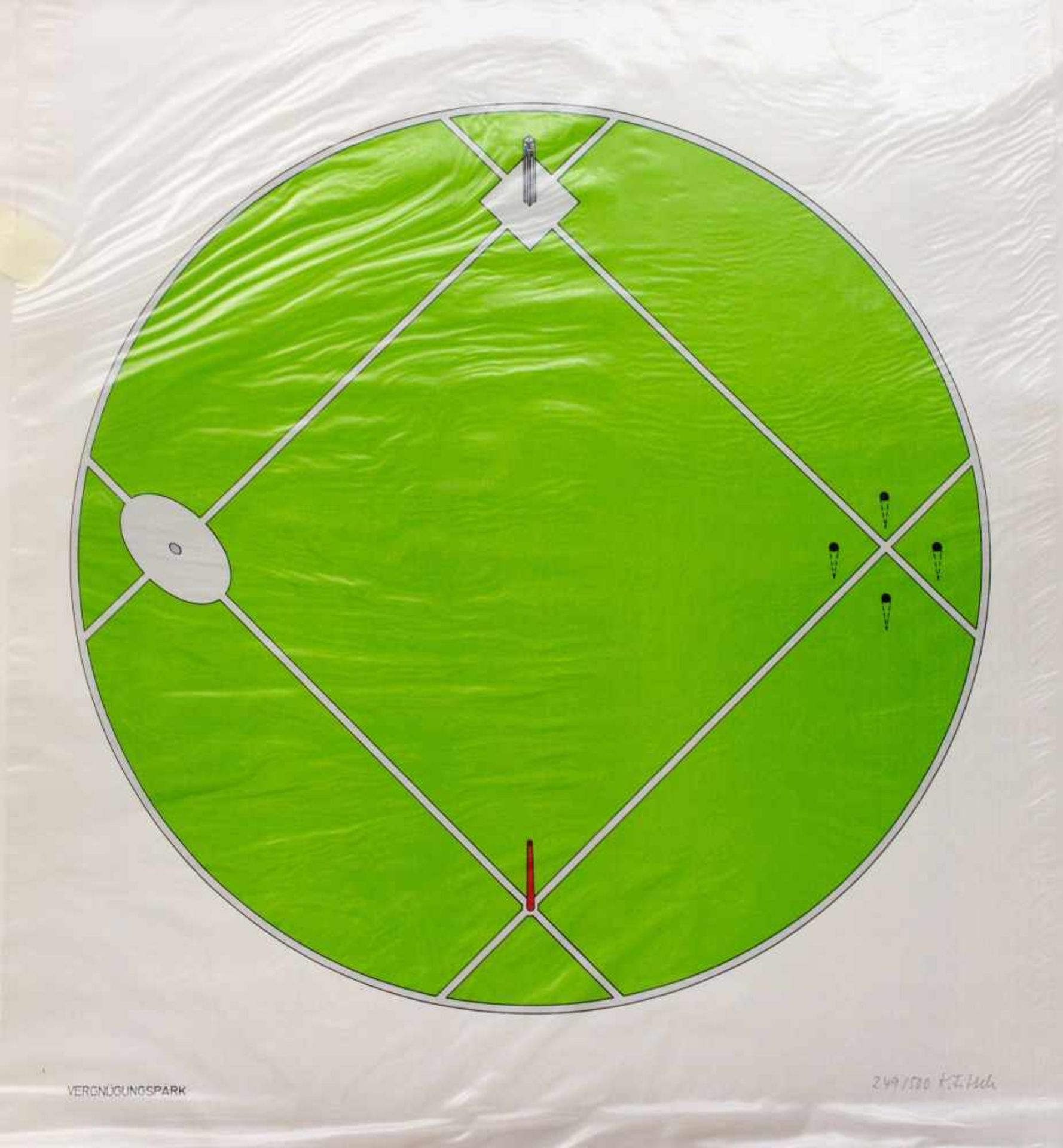 Katharina Fritsch (1956 Essen) (F)'Vergnügungspark', Farbserigrafie auf Papier, 55 cm x 55 cm