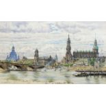 Fritz Beckert (1877 Leipzig - 1962 Dresden)Dresden - Blick von Neustadt auf die Altstadt mit