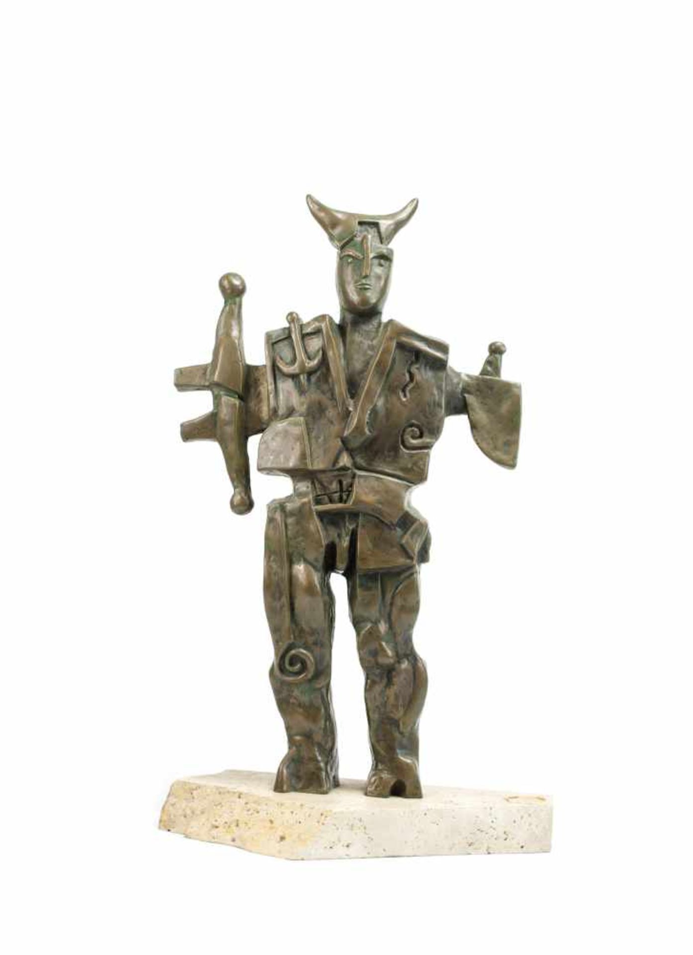 Rastislav Trizma (1959, Slowakei)Velky bojovnik (Krieger), 1990, Bronze, auf Steinsockel, Höhe 42