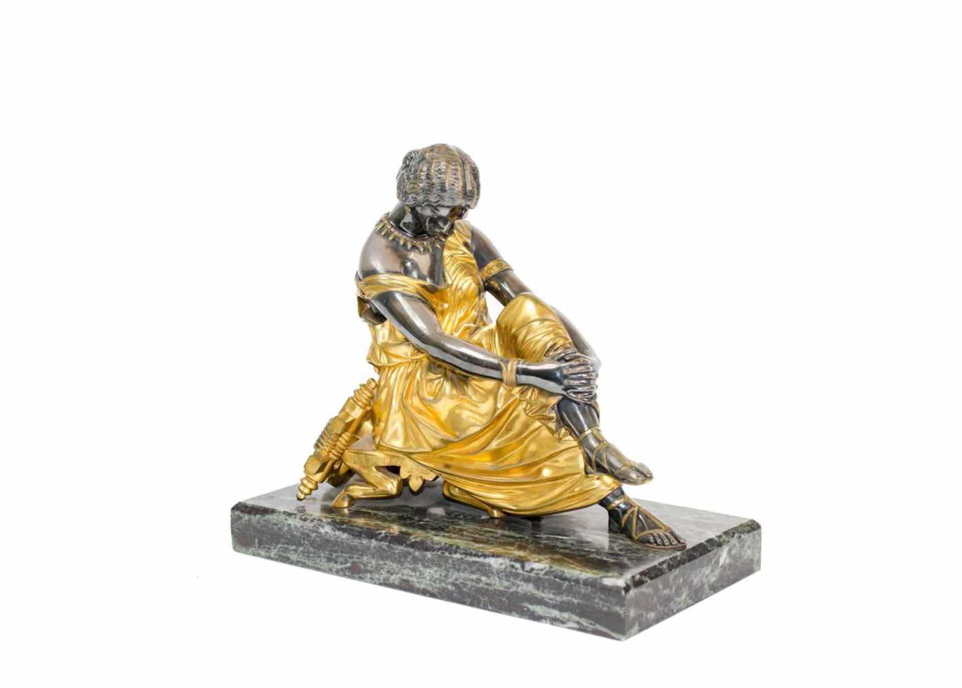 James Pradier (1792 Genf - 1852 Paris)Sappho (Sapho), 2. Hälfte 19. Jh., Bronze, versilbert,