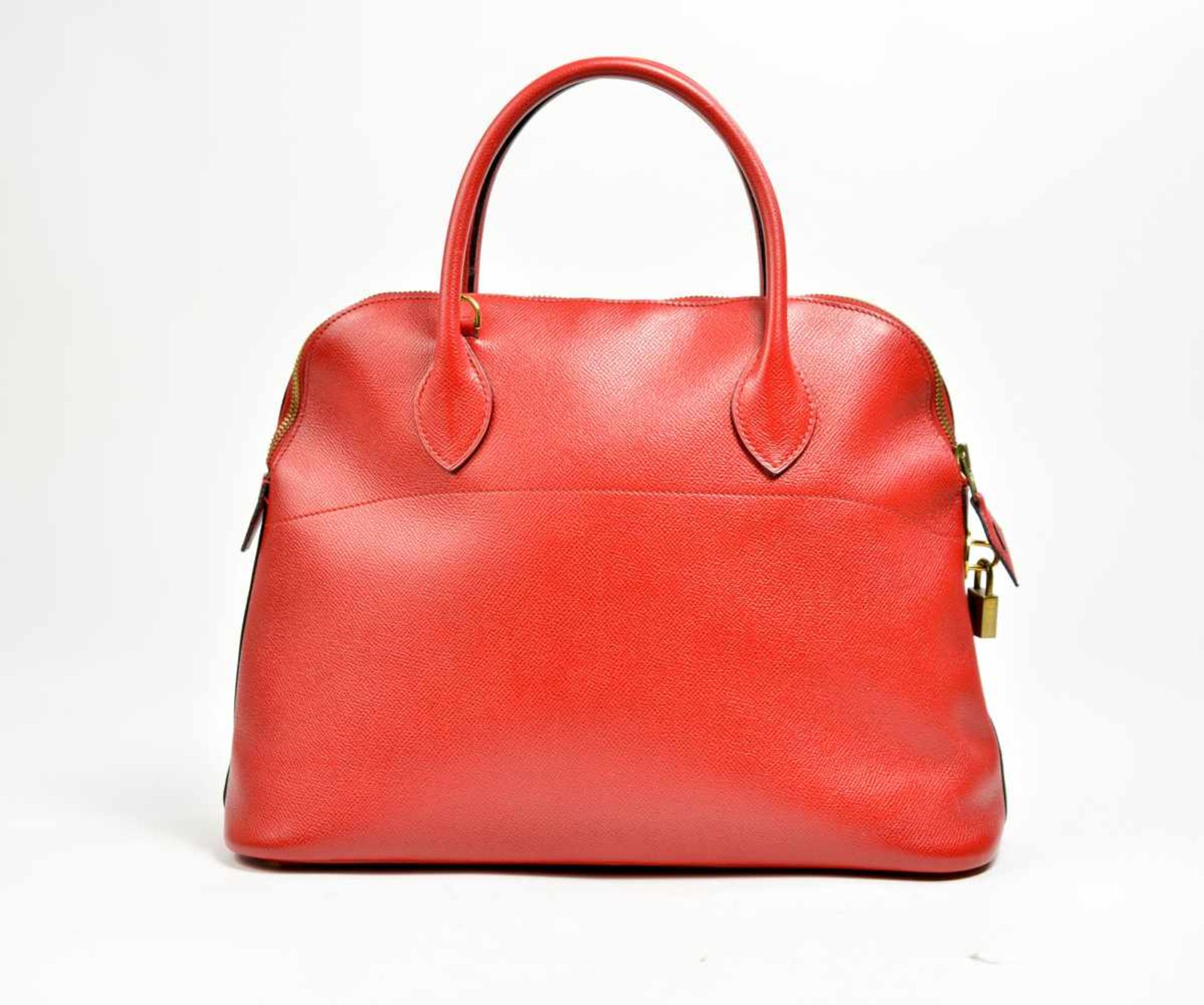 Hermès 'Bolide Bag'Paris, rotes Epsom-Leder, innen rotes Glattleder, vergoldetes Palladium, innen - Bild 2 aus 6