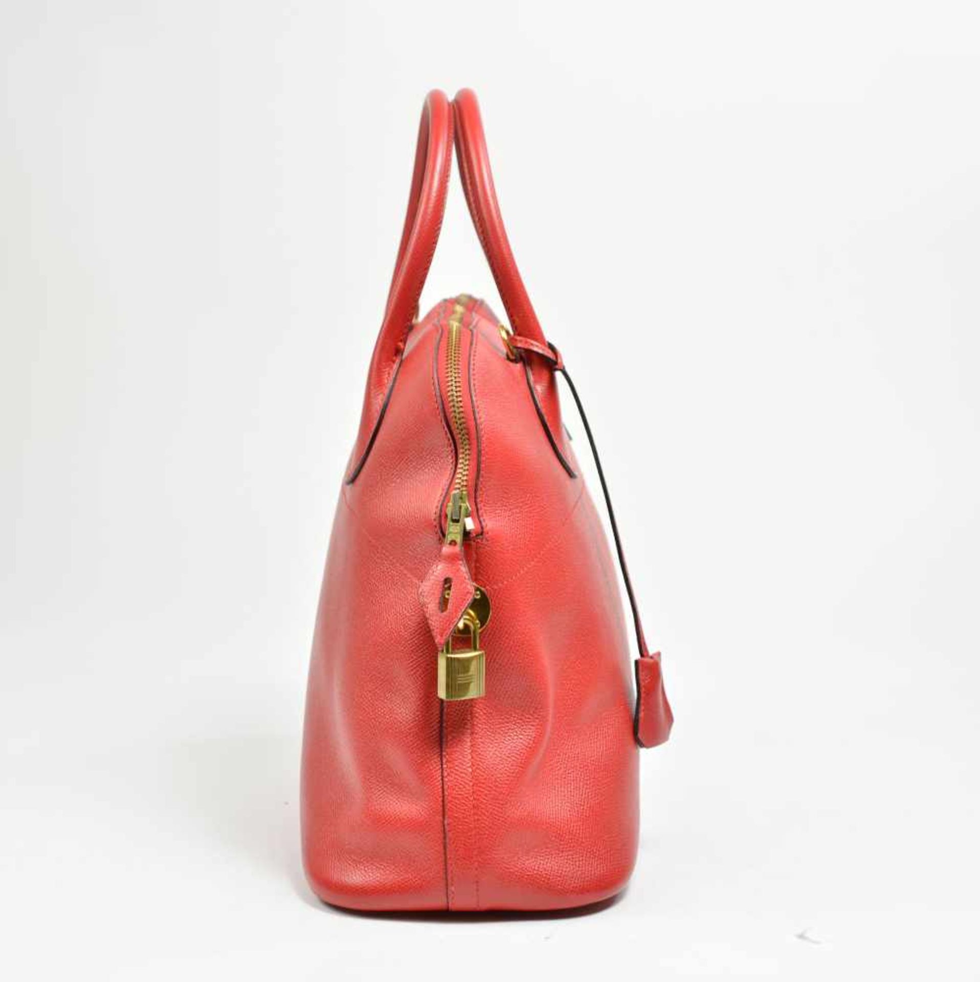 Hermès 'Bolide Bag'Paris, rotes Epsom-Leder, innen rotes Glattleder, vergoldetes Palladium, innen - Bild 3 aus 6