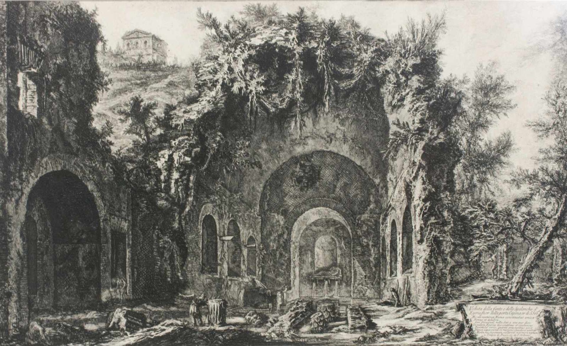 Giovanni Battista Piranesi (1720 Rom - 1778 ebenda)'Veduta della fonte e delle spelonche d'Egeria
