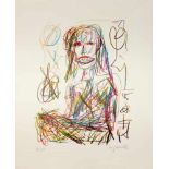 A. R. Penck (1939 Dresden - 2017 Zürich) (F)Porträt eines jungen Mädchens, Farbserigrafie auf
