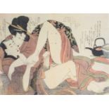 Kitagawa Utamaro (1753 Edo, heute Tokio - 1806 ebenda)Erotik Nr. 12, 20. Jh., Farboffsetdruck auf