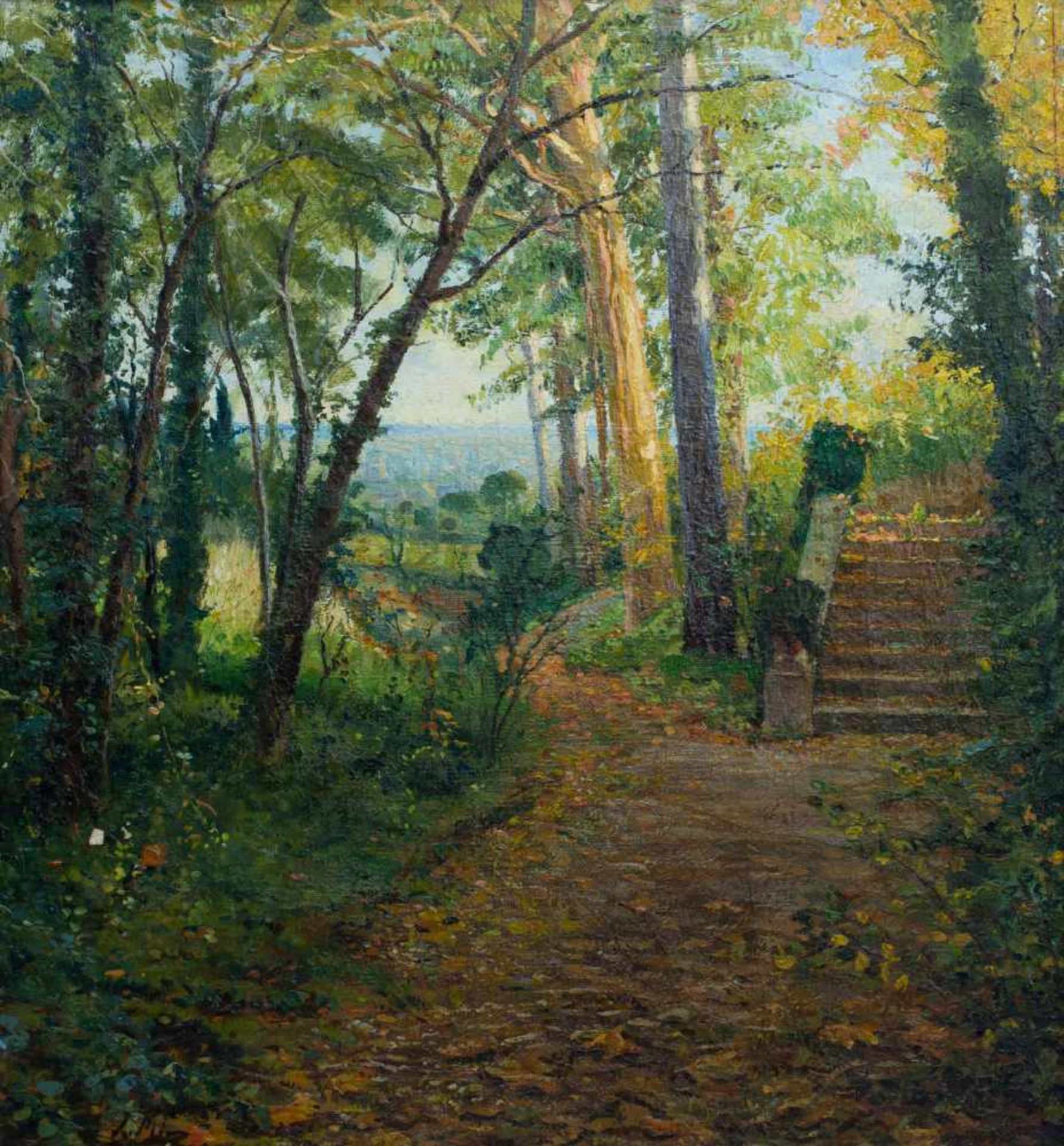 Joaquín Mir y Trinxet (1873 Barcelona - 1940 ebenda)Landschaft, Öl auf Leinwand, 70,5 cm x 63,5