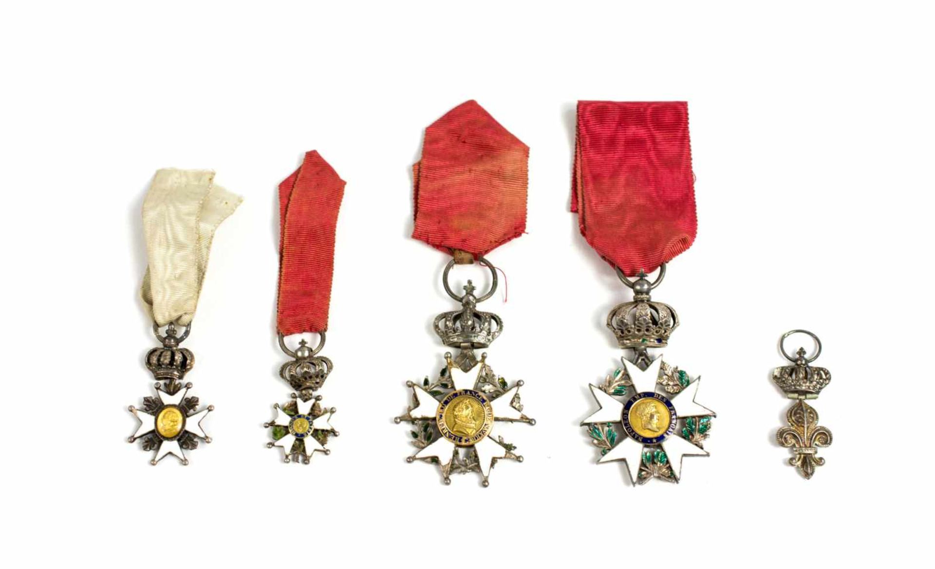 Konvolut Orden5-tlg., Frankreich, 19. Jh., ein Kaiserlicher Orden der Ehrenlegion 'Ordre impérial de