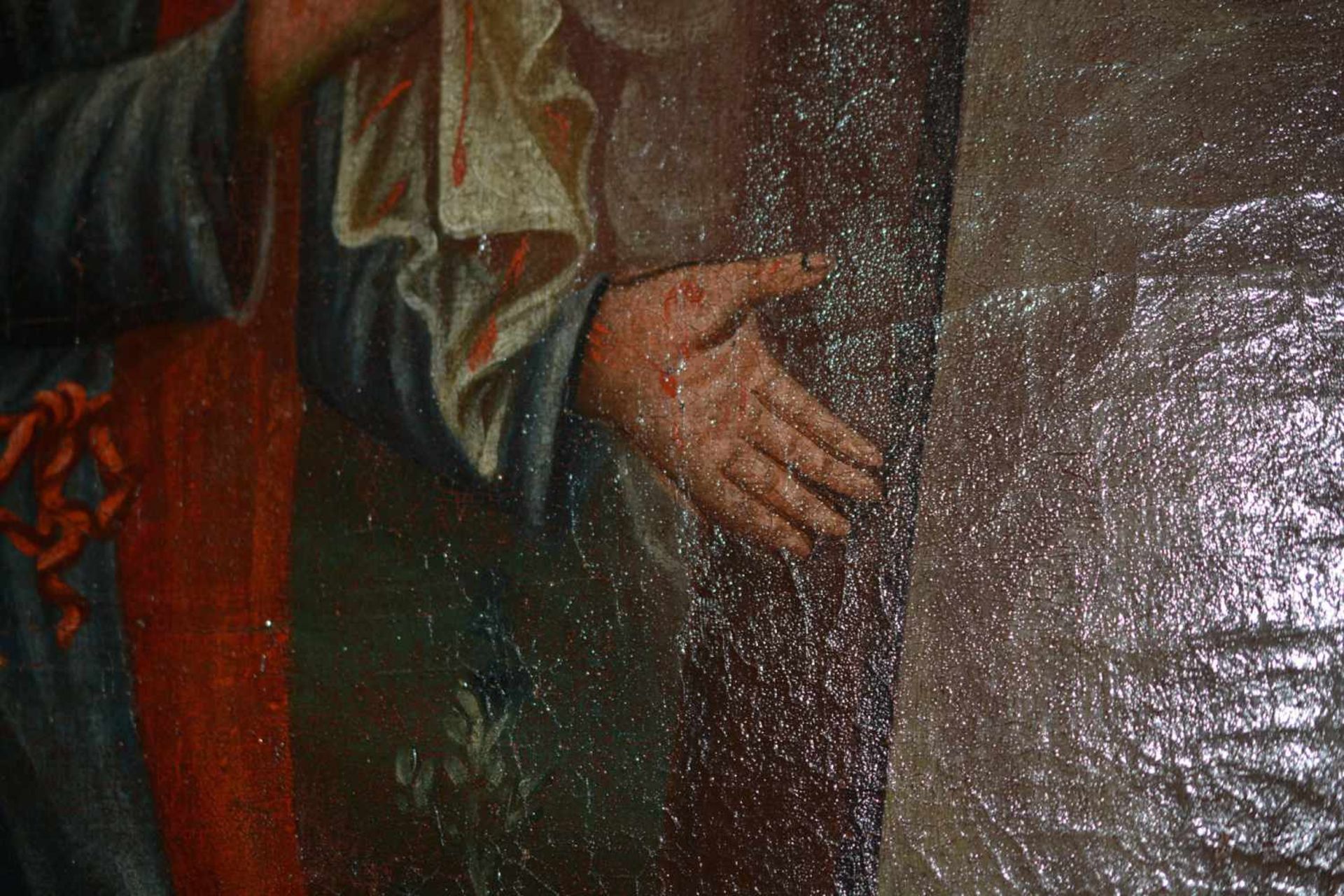 Künstler (18. Jh.)Jesus Christus am Ölberg, Öl auf Leinwand auf Platte, 92 cm x 66 cm, - Image 4 of 4