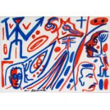 A. R. Penck (1939 Dresden - 2017 Zürich) (F)'Fuchs, Biermann, Anderson Penck und Stalin',