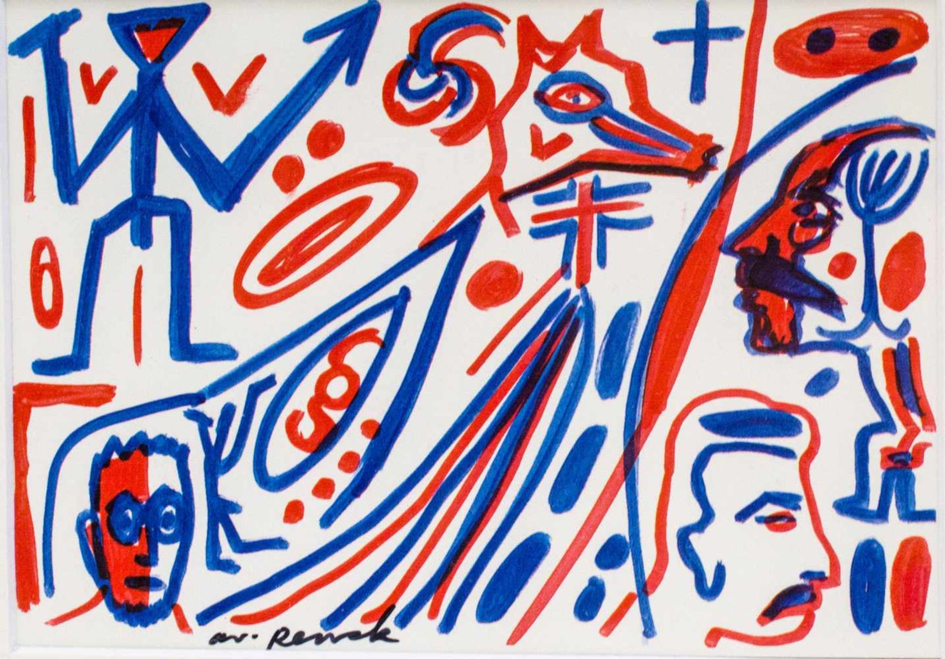 A. R. Penck (1939 Dresden - 2017 Zürich) (F)'Fuchs, Biermann, Anderson Penck und Stalin',