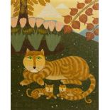 Andrew Murray (1917 Tientsin - 1998 London)Tigerfamilie, Öl auf Leinwand, 45 cm x 36 cm, unten links