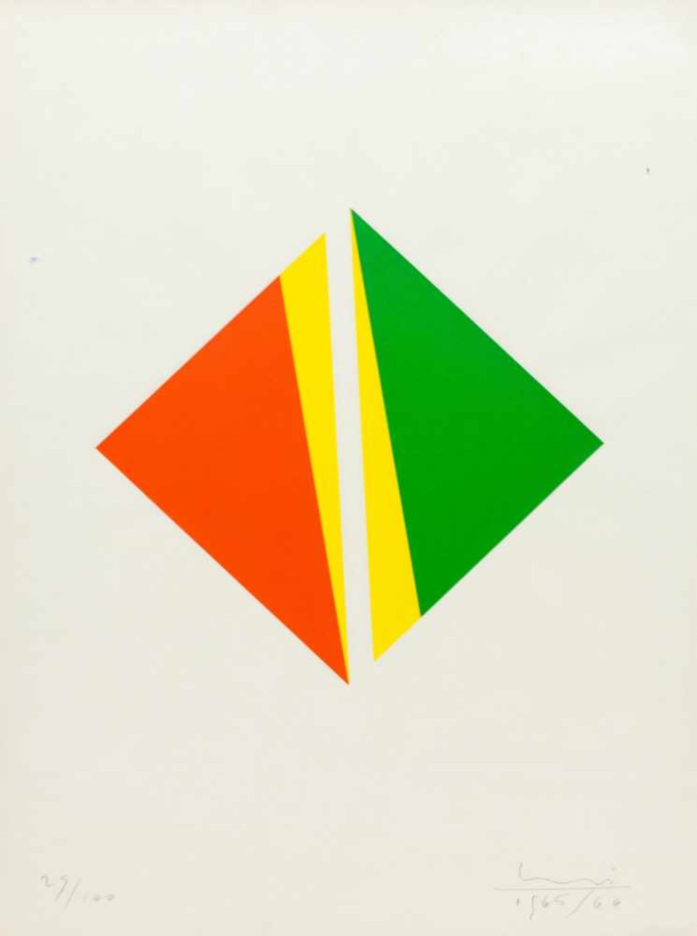 Max Bill (1908 Winterthur - 1994 Berlin)Abstrakte Komposition, Farbserigrafie auf Papier, 1966, 28