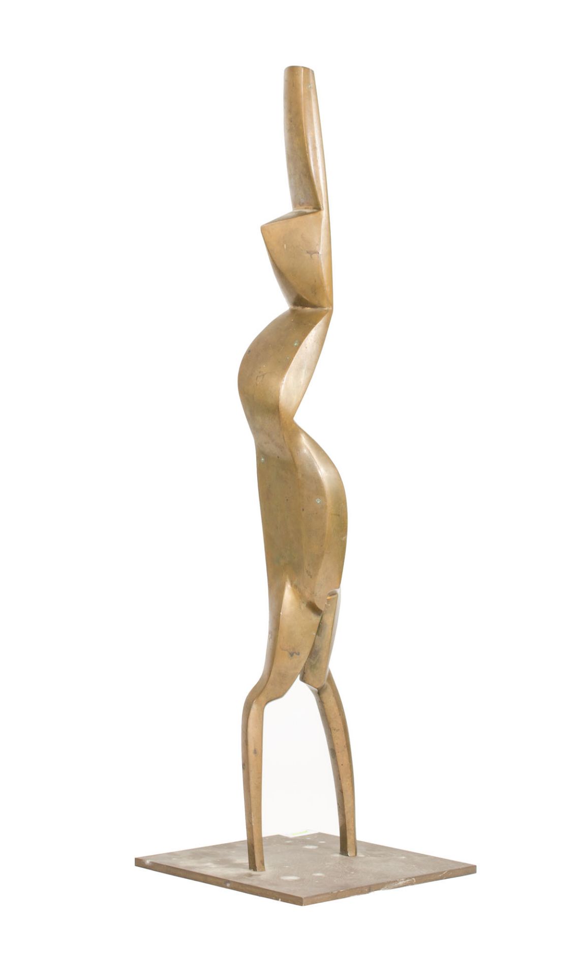 Künstler (20. Jh.)Kubistischer Frauenakt, Bronze, Höhe 66 cm, signiert - Image 2 of 2