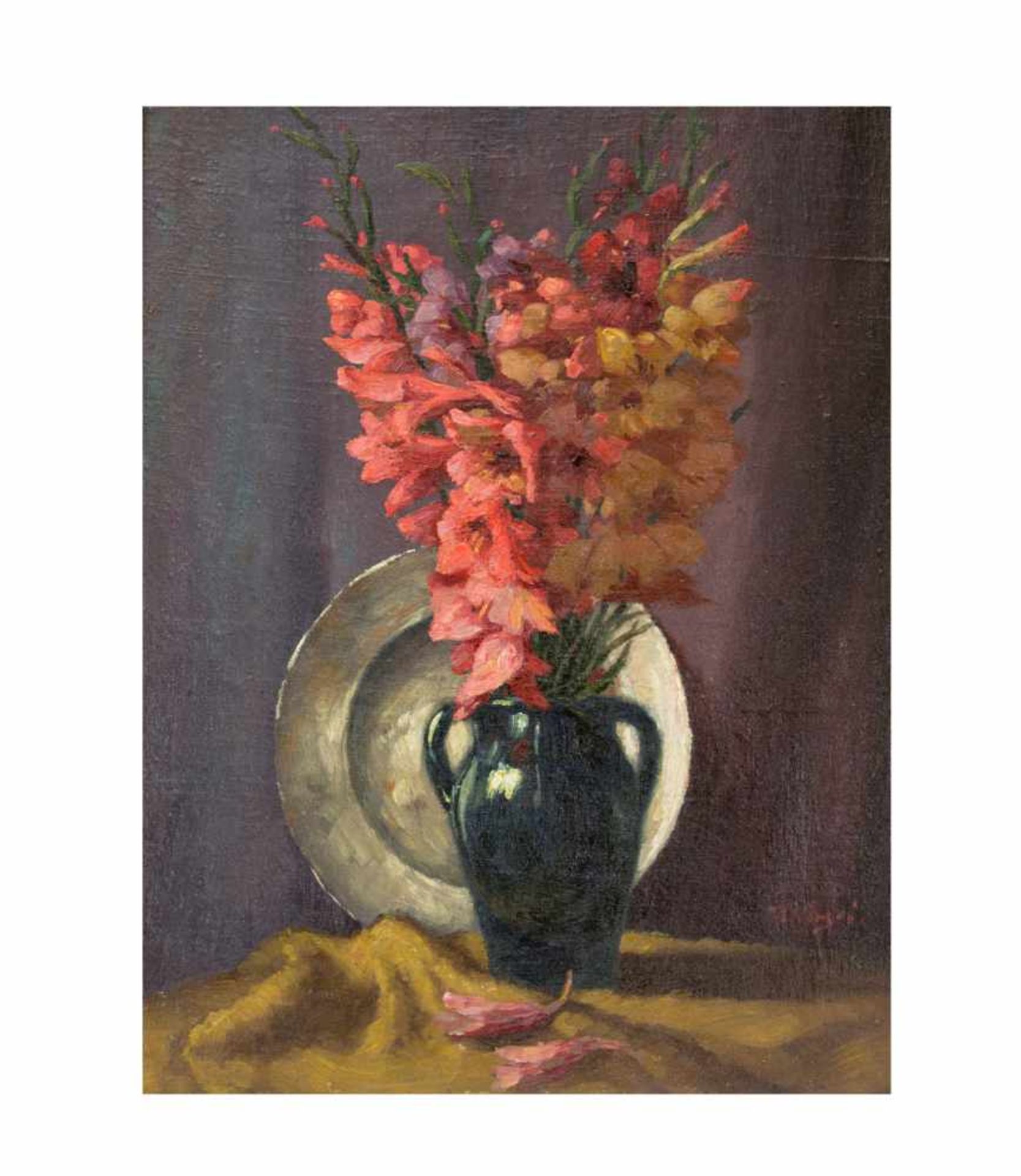 Wenzel Hermann Wendelberger (1882 Rothsaifen - 1945 München)Blumenstillleben, Öl auf Leinwand, 55 cm