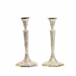 Paar KerzenleuchterRobert Sharp, London, 1790, 925 Silber, beide unterseitig mit Feingehalt,