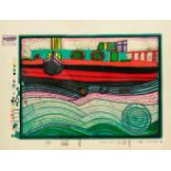 Friedensreich Hundertwasser (1928 Wien - 2000 Brisbane) (F)Regentag auf Liebe Wellen, aus: 'Regentag