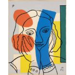 Fernand Leger (1881 Argentan (Orne) - 1955 Gif-sur-Yvette)Porträt, aus: Album der 10 Serigraphien,