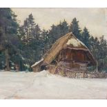 Wilhelm Kimmich (1897 Lauterbach - 1986 ebenda)Winterlandschaft im Schwarzwald, Öl auf Karton, 60 cm