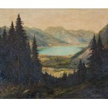 Otto Pippel (1878 Lodz - 1960 München)Berglandschaft mit See, Öl auf Leinwand, 80 cm x 100 cm, unten