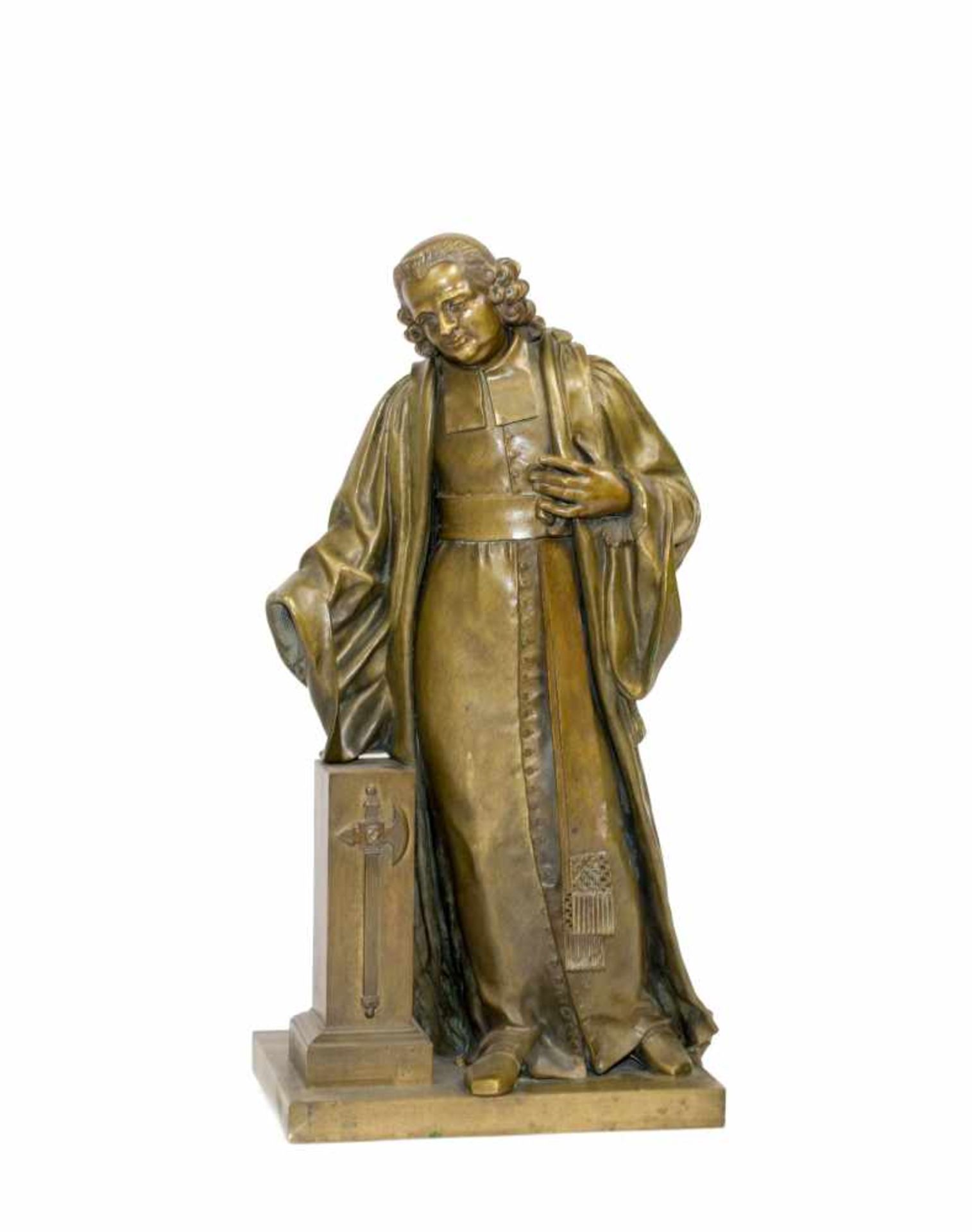 Jean-Marie Pigalle (1792 - 1857 Frankreich)Männerfigur, Bronze, Höhe 36,3 cm, auf der Figur mit '