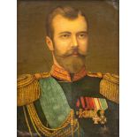 Russischer Künstler (19. Jh.)Porträt des Zaren Nikolaus II., Öl auf Leinwand, doubliert, 54,5 cm x