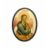 Ikone 'Heiliger Erzengel Gabriel'Russland, um 1800, Tempera auf Holz, mit Golddetails, 42,2 cm x