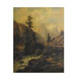 Gustav Barbarini (1840 Wien - 1909 ebenda)Das Wellenhorn in der Schweiz, Öl auf Leinwand, 53 cm x 42