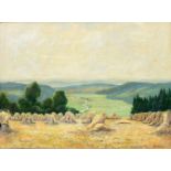 Arthur Bell (1876 - 1966 Düsseldorfer Malerschule)Erntezeit im Sauerland, Öl auf Platte, 60 cm x