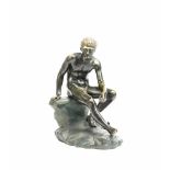 Sitzender Hermes (um 1900)Neapel, Bronze, schwarz und dunkelgrün patiniert, 29 x 29 x 19 cm,