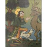 Hinterglasmaler (20. Jh. Österreich)6-tlg., Genreszene mit verschiedenen Heiligen u.a. mit Sankt