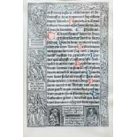3 Stundenbuch-Blätter15. Jh., auf Pergament, zwei mit Bordürenstich, 14 cm x 9,5 cm und 15,5 cm x 10