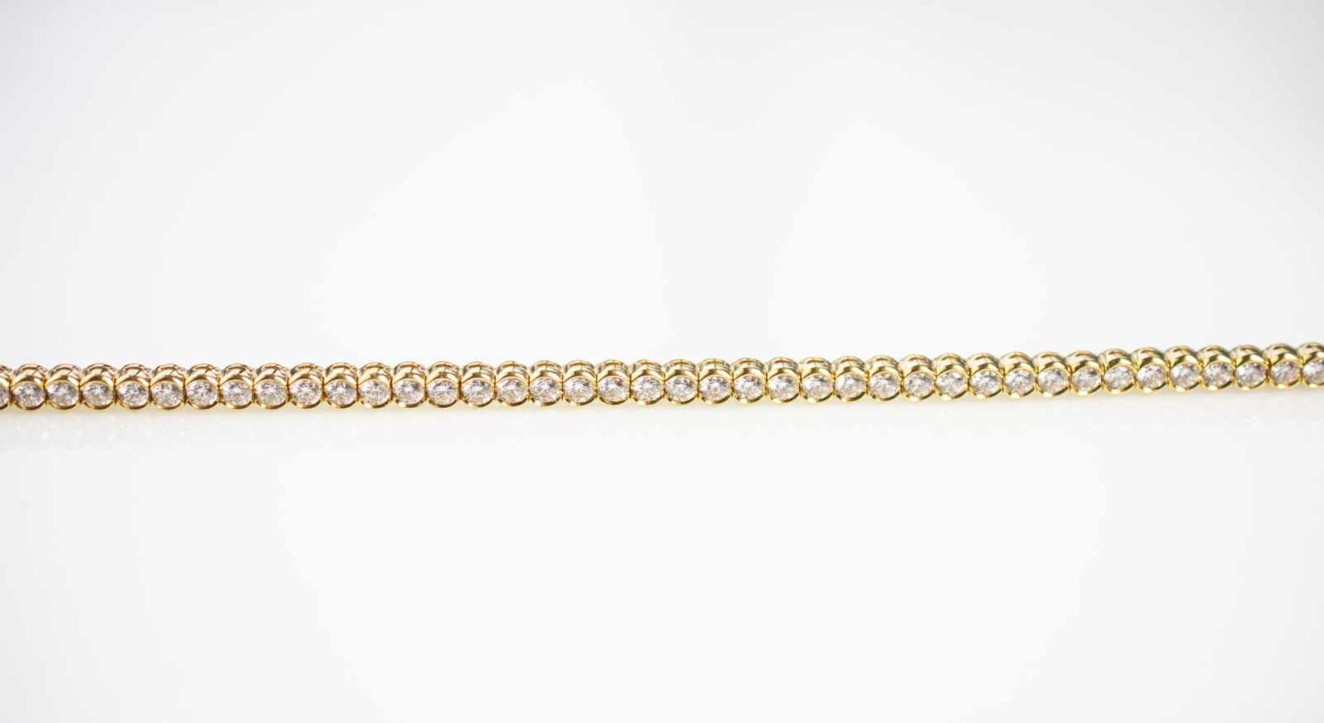 Brilliant Bracelet 750 yellow gold, with 54 brilliants, total approx. 4,83 ct, vs, G, length approx. - Image 3 of 3