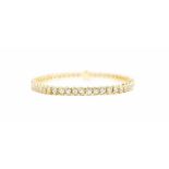 Brilliant Bracelet 750 yellow gold, with 54 brilliants, total approx. 4,83 ct, vs, G, length approx.