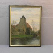 LUKINEWSKI, ALEXANDER (20. Jh.), Gemälde / painting: "Schloss Burgsteinfurt", Öl auf Malkarton / oil