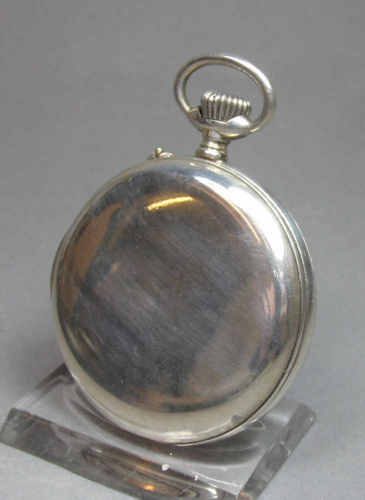 SILBERNE TASCHENUHR MIT CHRONOMETER-HEMMUNG / pocket watch, Schweiz, um 1900, Handaufzug (Krone - Image 5 of 10