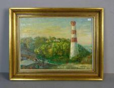 KRASNOV, ALEXEIJ (geb. 1923), Gemälde / painting: "Leuchtturm auf der Krim", Öl auf Leinwand / oil