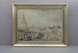 SCHOLTEN, HEINRICH (HEINZ) KARL FRANZ (1894-1967), Gemälde / painting: "Hafen", Öl auf Leinwand,